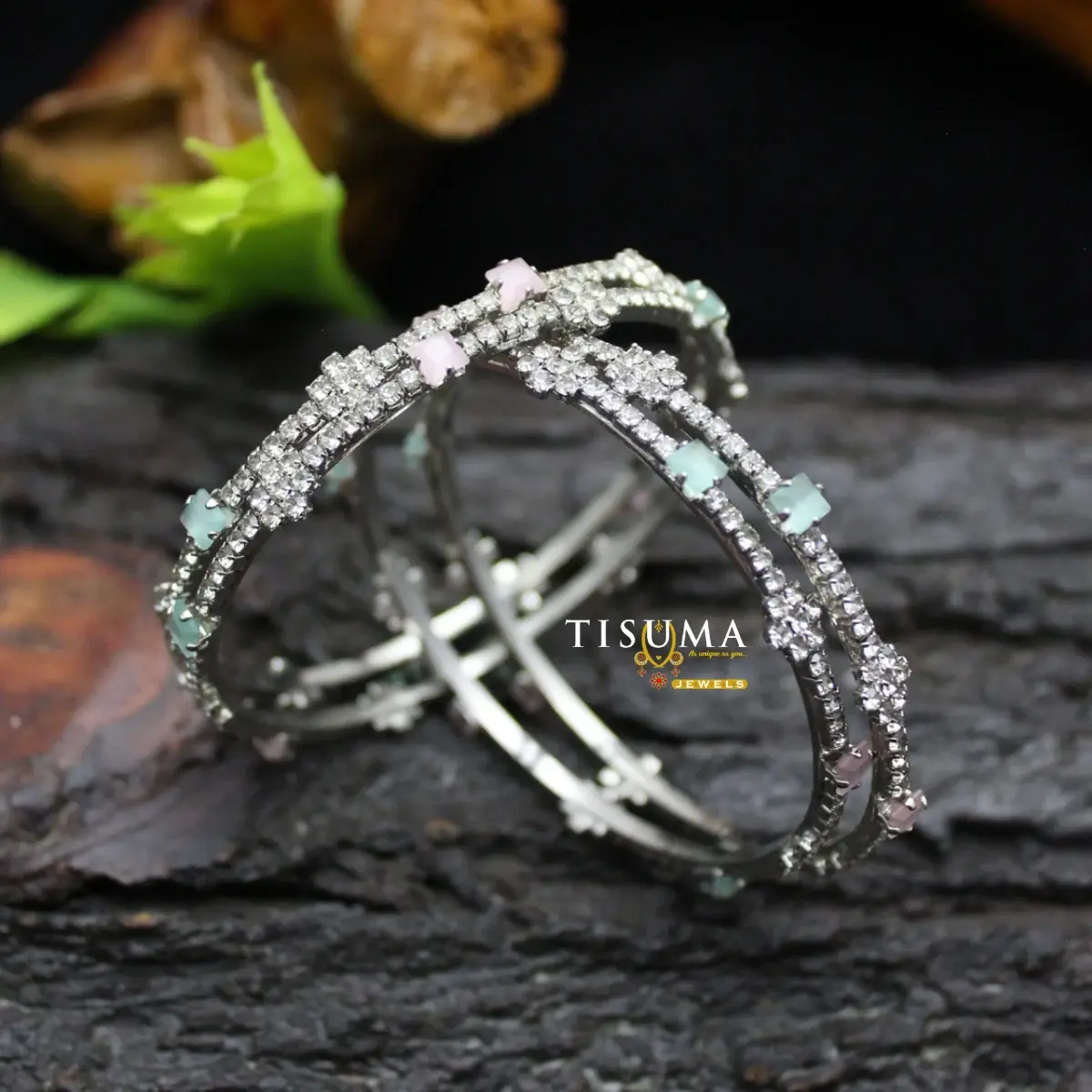 Mint & Pink Station AD Bangles